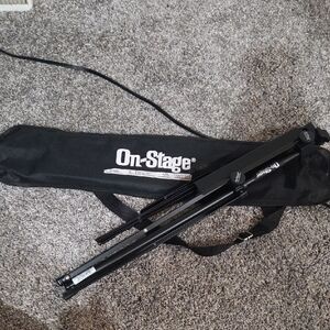 On-Stage Black Tripod Music Stand with Carrying Case